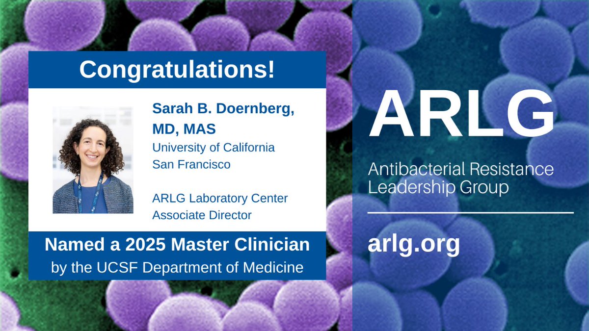 ARLGnetwork's tweet image. Congratulations to @ARLGnetwork Lab Center Associate Director Sarah B. Doernberg, MD, MAS who was named a 2025 Master Clinician by @UCSFDOM! This honor recognizes Dr. Doernberg’s clinical expertise, compassionate patient care, mentorship excellence, and interdisciplinary impact.
