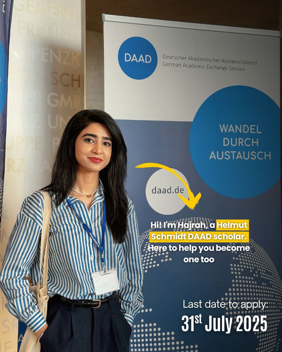 iHajraa's tweet photo. 🎓 The DAAD Scholarships are OPEN! 🇩🇪
Study in Germany, as a current scholar, I’m here to help you apply!
📧cchajrah@gmail.com
Tag a friend who needs this 💬
 #DAAD #StudyInGermany https://t.co/IQ80JkpTMP