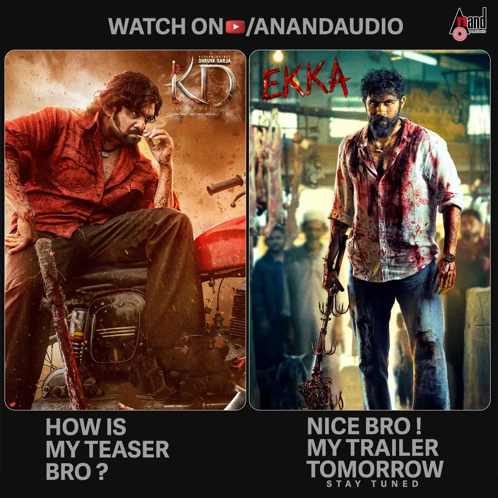 aanandaaudio's tweet photo. 🚨 Blockbuster Alert 🚨 LOADING▪️▪️▪️▪️ 
#DoubleDhamaka of the week 🔥🔥 

Watch #kdteaser now and stay tuned for tomorrow's #Ekka Trailer ♠️

#kdteaser #ekkatrailer 
@aanandaaudio #AnandAudio https://t.co/YecxNaoXPA