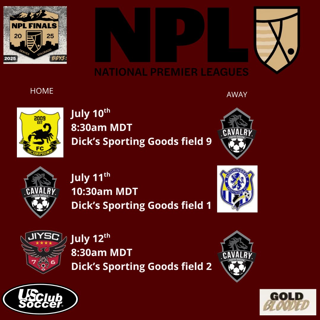 ⚽️🥅Good Luck Cavalry 12 RL this weekend as they play in the @nationalpremierleagues Finals in Colorado 🥅⚽️
#cavalryproud #cavalrystrong #cavalryyouthsoccer #cavalryyouth #cavalrysoccer #soccerfamily #soccerclub #collegestationtx #bcstx #teamwork #nationalpremierleague