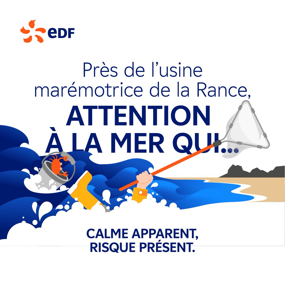 EDF_Hydro's tweet image. ⚠️ Même en période de fortes chaleurs, restez vigilants pendant vos activités nautiques aux abords du barrage de la Rance, entre St Malo et Dinard.
🚫 Des zones sont interdites d'accès pour votre sécurité (baignade, pêche, navigation) car le fonctionnement de l'usine génère de…