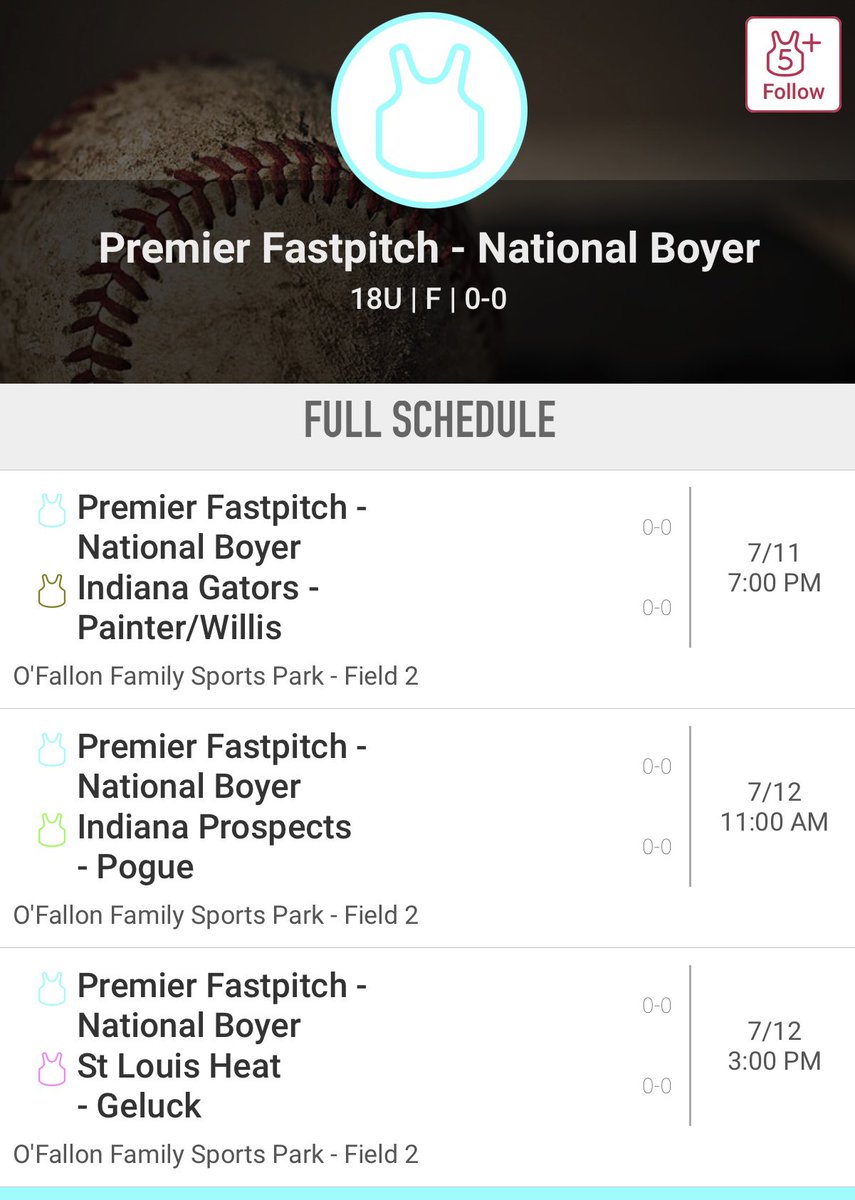 Premier 18U National (@18upfnational) on Twitter photo Headed to OFallon this weekend for one of our favorite <a href="/SavvyTourneys/">Savvy Softball</a> Events! This weeks Rotation in the ⭕️
Friday Night <a href="/reillyvetter22/">Reilly Vetter</a> & <a href="/mia_volpert/">Mia Volpert</a>
Saturday at 11 <a href="/NoraJohnson09/">Nora Johnson</a> & <a href="/reillyvetter22/">Reilly Vetter</a>
Saturday at 3 <a href="/avapeterson_11/">Ava Peterson</a> & <a href="/mia_volpert/">Mia Volpert</a>
#PFamily Headed to OFallon this weekend for one of our favorite <a href="/SavvyTourneys/">Savvy Softball</a> Events! This weeks Rotation in the ⭕️
Friday Night <a href="/reillyvetter22/">Reilly Vetter</a> & <a href="/mia_volpert/">Mia Volpert</a>
Saturday at 11 <a href="/NoraJohnson09/">Nora Johnson</a> & <a href="/reillyvetter22/">Reilly Vetter</a>
Saturday at 3 <a href="/avapeterson_11/">Ava Peterson</a> & <a href="/mia_volpert/">Mia Volpert</a>
#PFamily