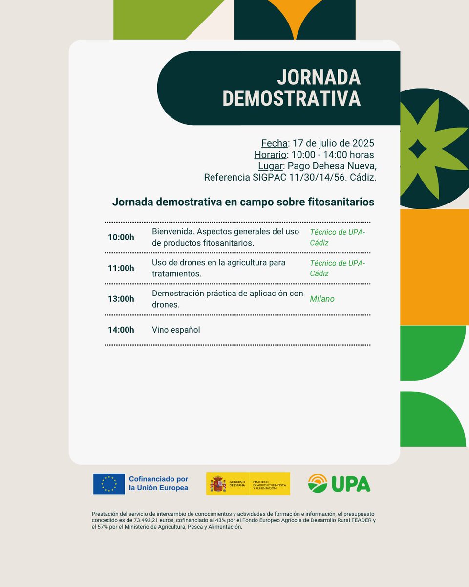 RAICES_info's tweet image. ¿Quieres saber más sobre el uso de productos fitosanitarios❓

🛰 En nuestra próxima jornada demostrativa en Cádiz veremos el uso de drones en la agricultura para tratamientos. ¿Te apuntas? 😎

🗓 17/7
🕘 10-14h
📍Cádiz
✍ INSCRÍBETE digitupa.raices.info/inscripcion/?i…