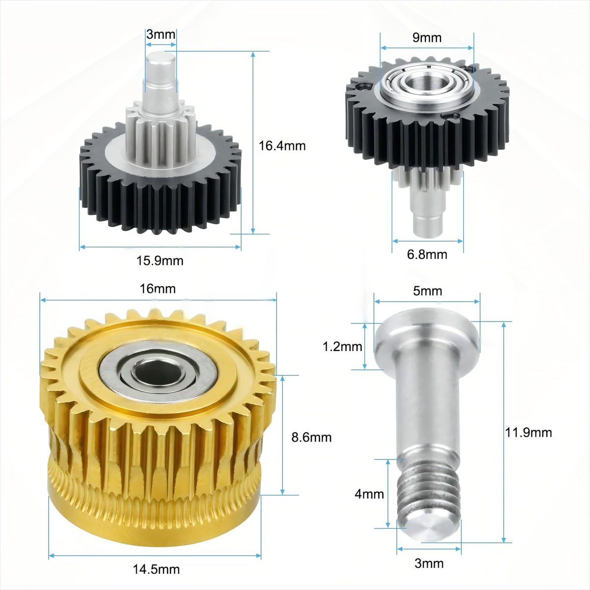 xiaoguangdd's tweet photo. Acrossxd k1 Max Extruder,k1 Double Bearing Gear Upgrade Kit Hardened Steel DLC Gold+Reduction Gear,All Metal Filament Drive Extruder Gear,for K1 / K1 Max / K1C 3D Printer Accessories Part. #creality #K1max #K1 #K1C https://t.co/FPRq0N707G
