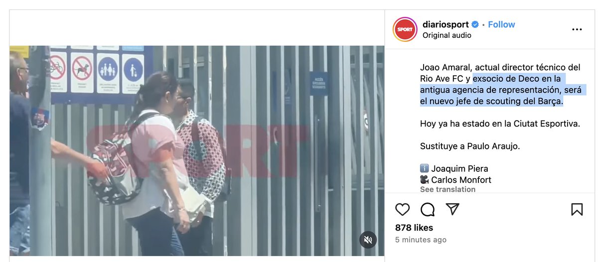 Lapo_outcontext's tweet image. 𝐅𝐂 𝐀𝐌𝐈𝐆𝐎𝐒 𝐘 𝐅𝐀𝐌𝐈𝐋𝐈𝐀𝐑𝐄𝐒
💸Joao Amaral, actual director técnico del Rio Ave FC y exsocio de Deco en la antigua agencia de representación, será el nuevo jefe de scouting del Barça