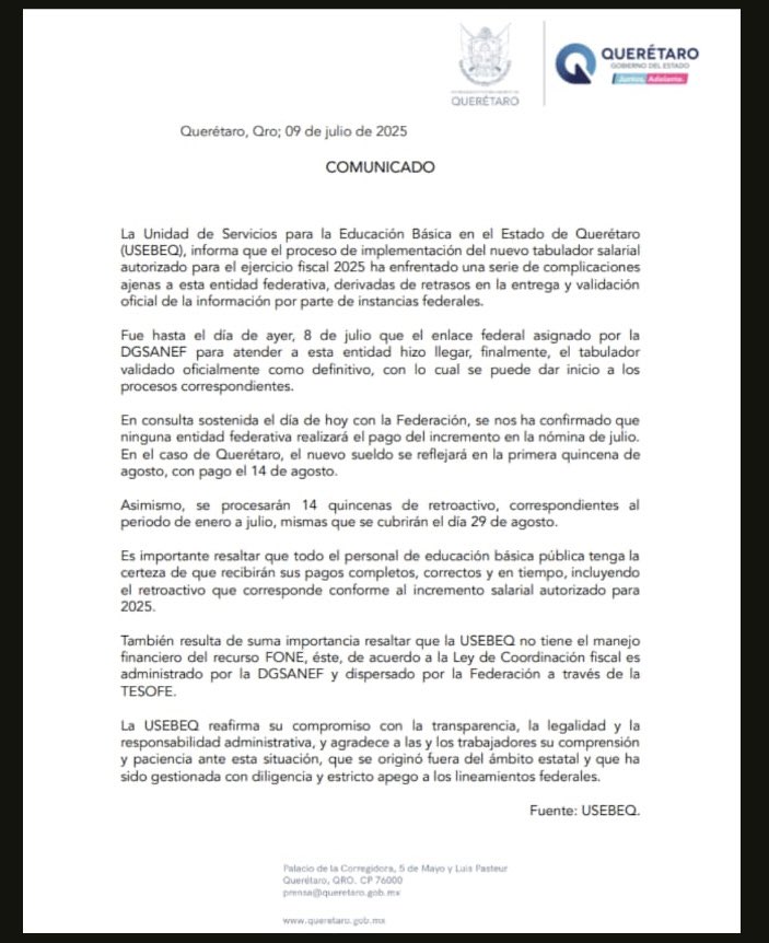 HeartPanter's tweet photo. Que se haga viral @PacoZeaCom @Claudiashein en Queretaro retuvieron los pagos retroactivos!! A los maestros, #justiacia , con su salario no se metan!  😡😡😡😡 pero que no le pase nada a un niño porque ahi si actuan de volada https://t.co/OfumqEHNAY