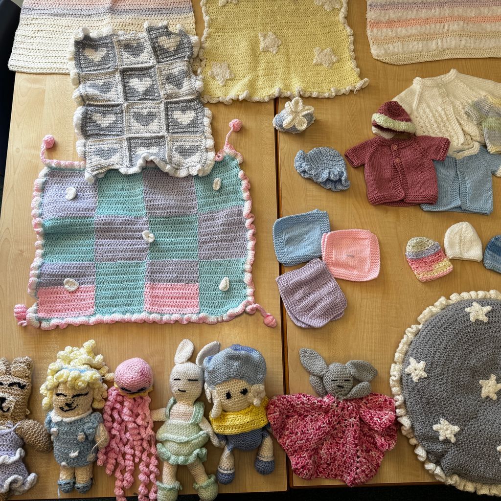 StPetersUK's tweet image. ๐งถโจ Look what our Year 7 Crochet Club has made! Weโre donating these handmade items to St Maryโs Neonatal Unit and a local womenโs refuge. ๐Thank you to staff for donating wool and hooks!Crochet Club runs every lunchtime 1.15โ1.45. New members welcome! ๐#CommunityKindness