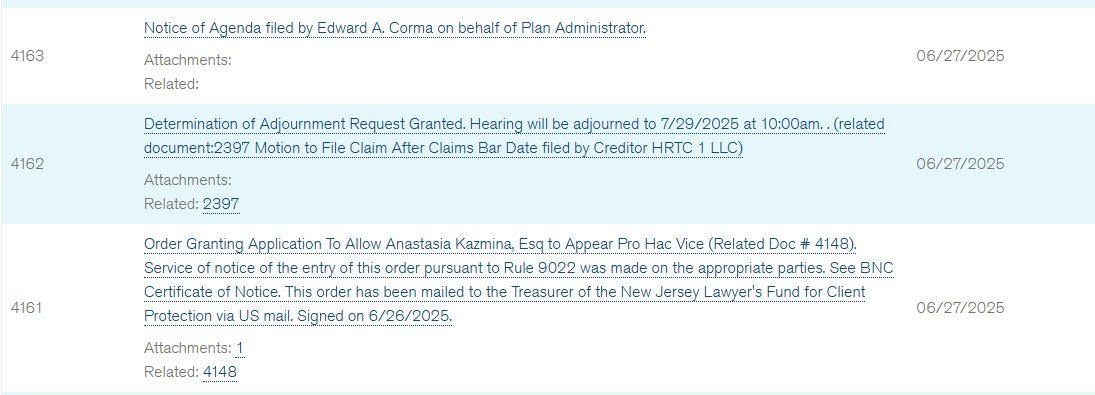 NolaBelle2020's tweet image. Did we overlook something on 6/27/25? It doesn't take that long for Legal to approve language and a charity auction for a single item? Checked Kroll and sure enough... maybe just a cohencidence. $GME #staplegate
