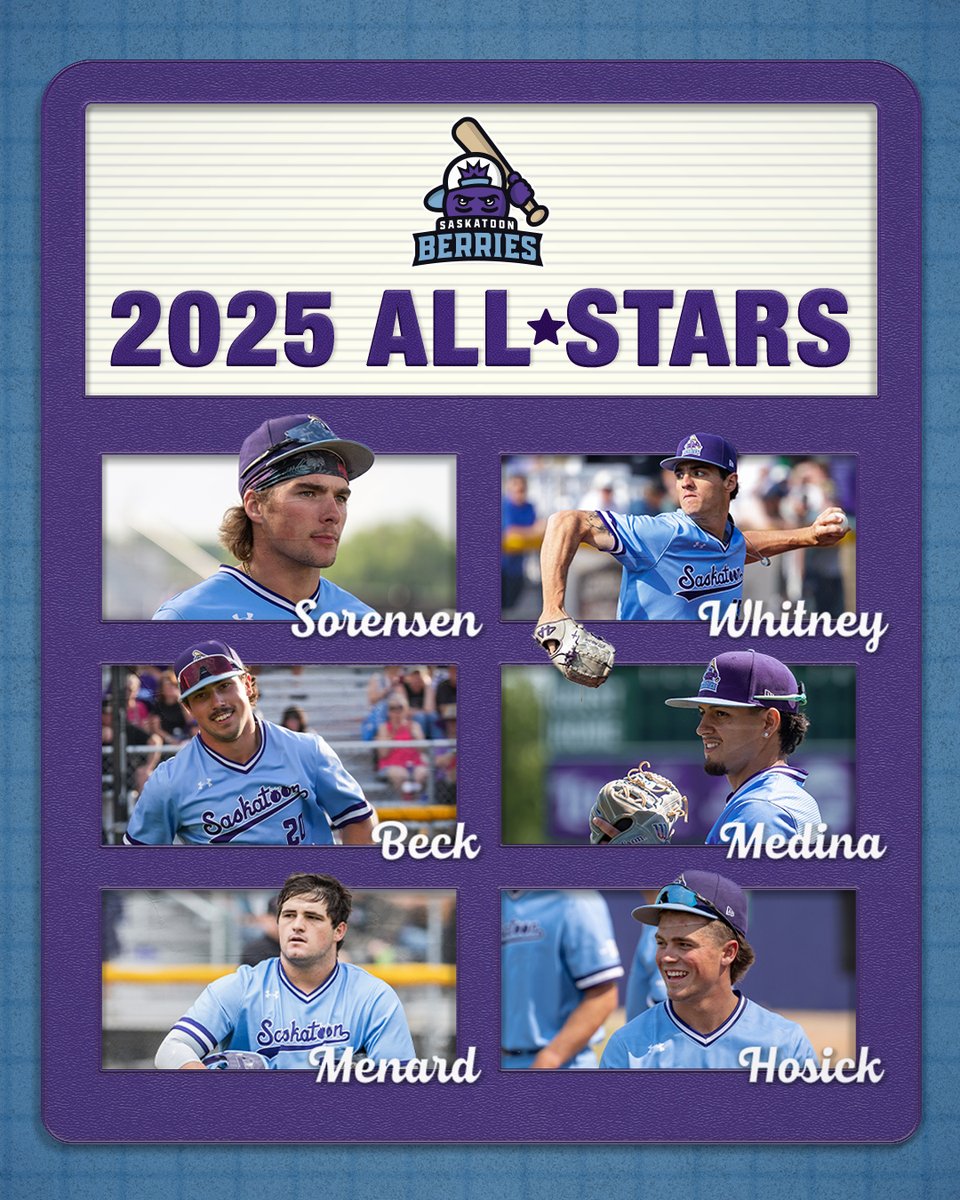 Jam-packed and freshly picked. 

Six Berries have been named to the East Division All-Star Team and will be heading to the All-Star Game at Seaman Stadium in Okotoks on July 19th! Congrats 🤘