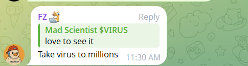 People seem to love the $VIRUS 

have you been infected yet? 

If you love easy passive income &amp; want a quality built project then come check out our socials &amp; see what all the hype is about🤝👀

28h1NHtVWNS5xbSKZXAsmHr6d8CrqW69BfDm7VQDXSxN

We are the #virus and it will spread!