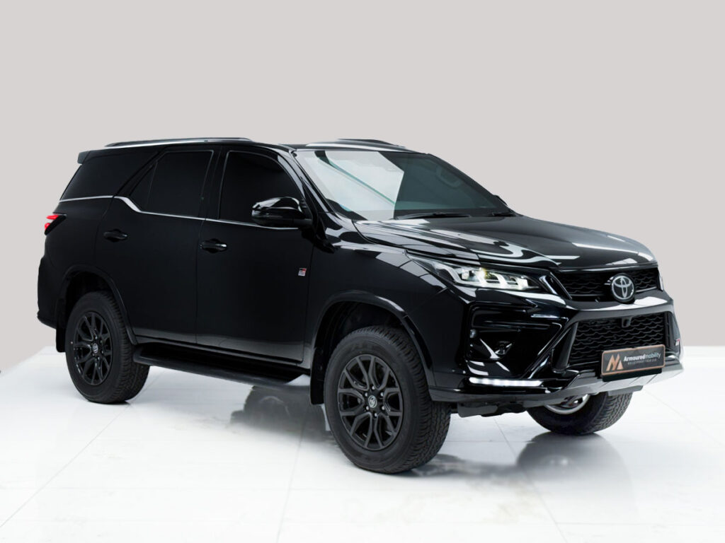 AVAILABLE IMMEDIATELY – TOYOTA FORTUNER B6
Built by Armoured Mobility | Branches in JHB | DBN | CPT

This Fortuner offers discreet protection with superior finishes inside and out.

Contact us today or visit armouredmobility.co.za to enquire.