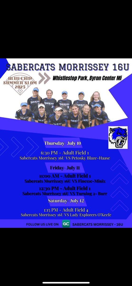 RileyHomoly's tweet image. Here is my schedule for this weekend at Blue Chip!