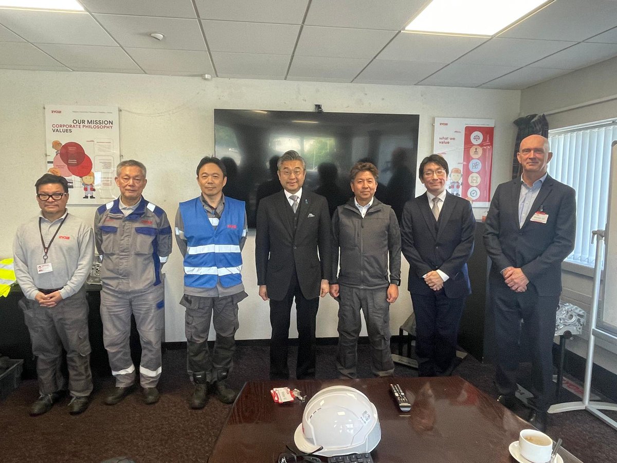 AmbJapanUK's tweet image. Wonderful to visit the Ryobi Aluminium Casting UK Ltd. factory in Carrick Fergus. Greatly impressed by the tour of the metal molding process, known as die casting.
