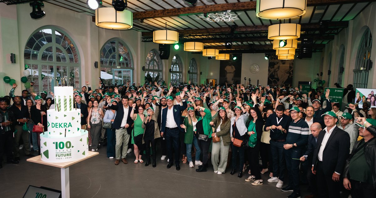 🎉DEKRA a 100 ans… et l’avenir est notre moteur !
 Nous étions plusieurs milliers de collaborateurs réunis dans 10 villes de France pour célébrer notre centenaire. Dix sites connectés à l’image de notre engagement collectif au service de la sécurité et de la durabilité.