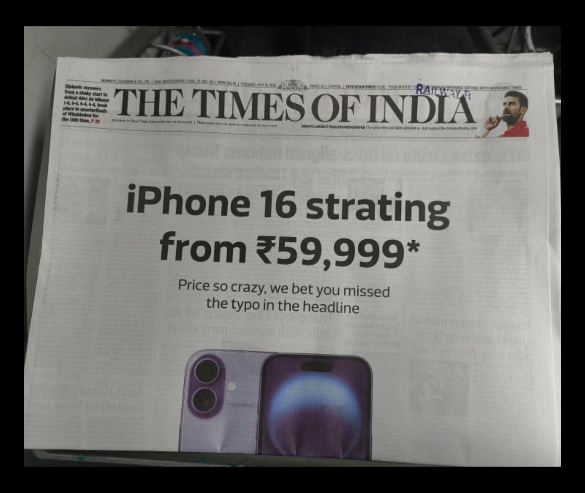 NoziaSayyed's tweet image. Is it a blunder or a deliberate attempt to grab eyeballs! What do you’ll think?

#Pune #typo #blunder #Apple #iphone