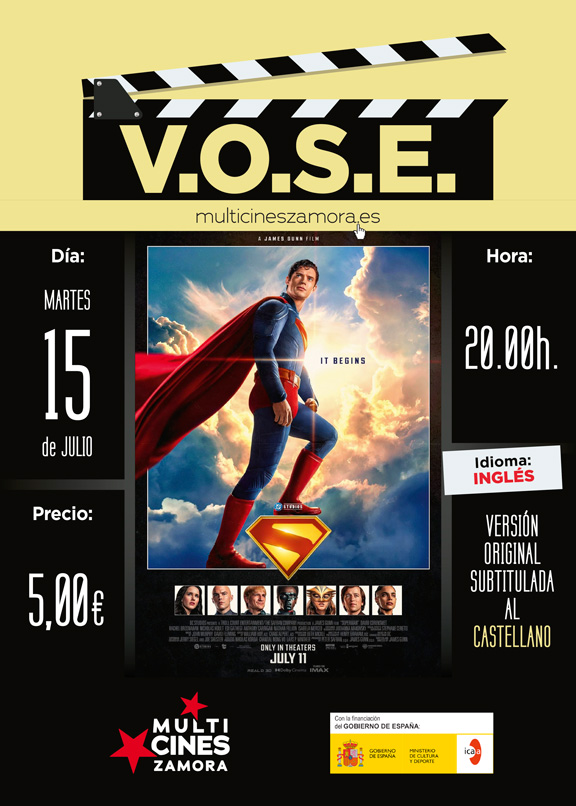 MulticinesZam's tweet image. Desde mañana 11 de julio tendremos en nuestras salas la nueva película de James Gunn que cumple su sueño de llevar #Superman a la gran pantalla.
Os avanzamos que el martes 15 de julio a las 20:00 horas podréis verla también en versión original subtitulada.
#cine #vose #zamora