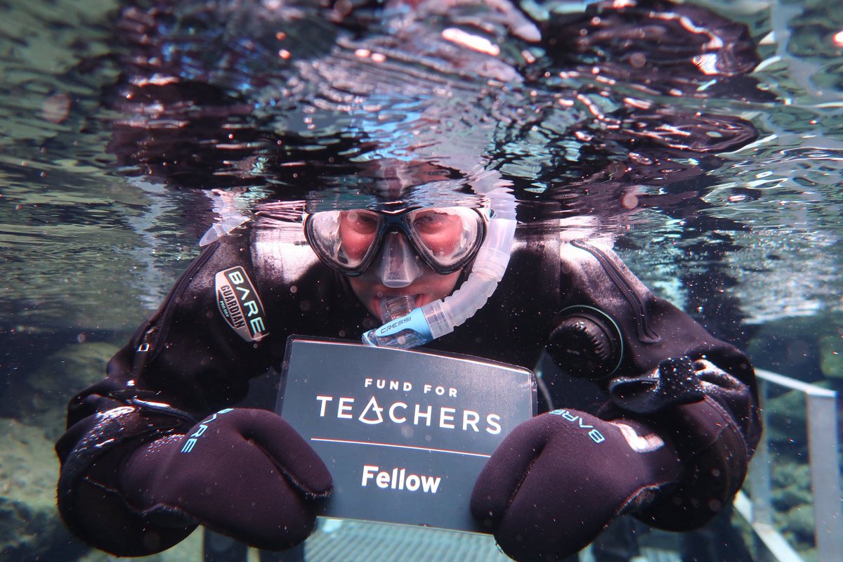 Snorkeling in Icelandic 🇮🇸 glacial waters between the North American and Eurasian tectonic plates! 
Thank you <a href="/FundforTeachers/">ًFund for Teachers</a> for making this science teacher’s dreams come true!