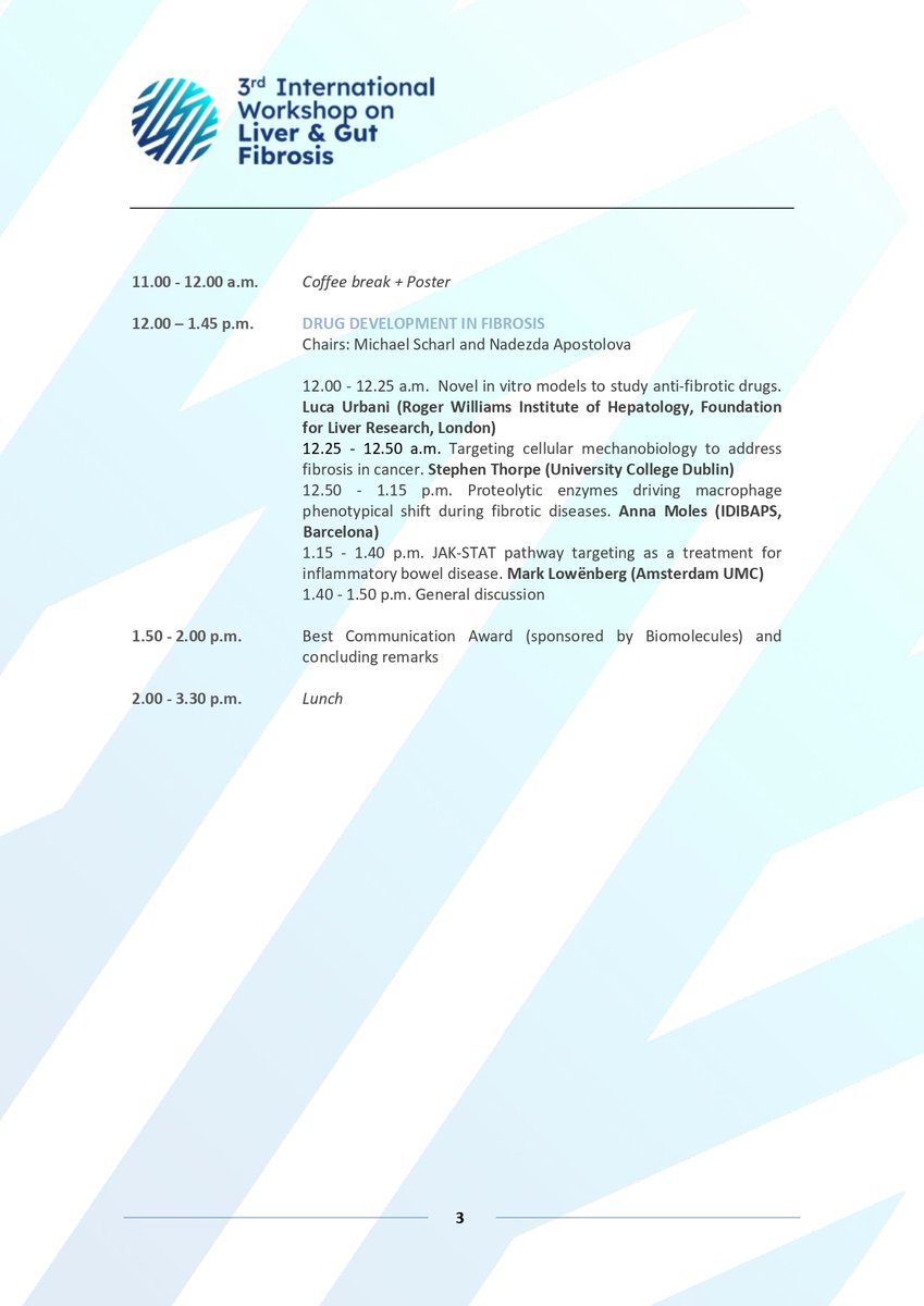 pharmacologyvlc's tweet image. Check out the programme of the 3rd International Workshop on Liver and Gut Fibrosis. 16-17 Oct, VALENCIA eventos.adeit.es/go/3rdFibrosis… #fibrosisvlc #LiverGutFibrosis25 #livertwitter #IBD
