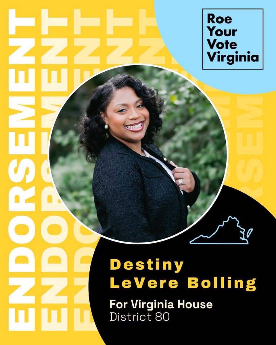 destinyforva's tweet image. Proud to earn the endorsement of @RoeyourvoteVA! I’m keeping my promise to champion reproductive freedom and protect abortion access in Virginia. Together, we’re fighting to enshrine these rights in our Constitution 💪🏾💜 #RoeYourVote #VALeg