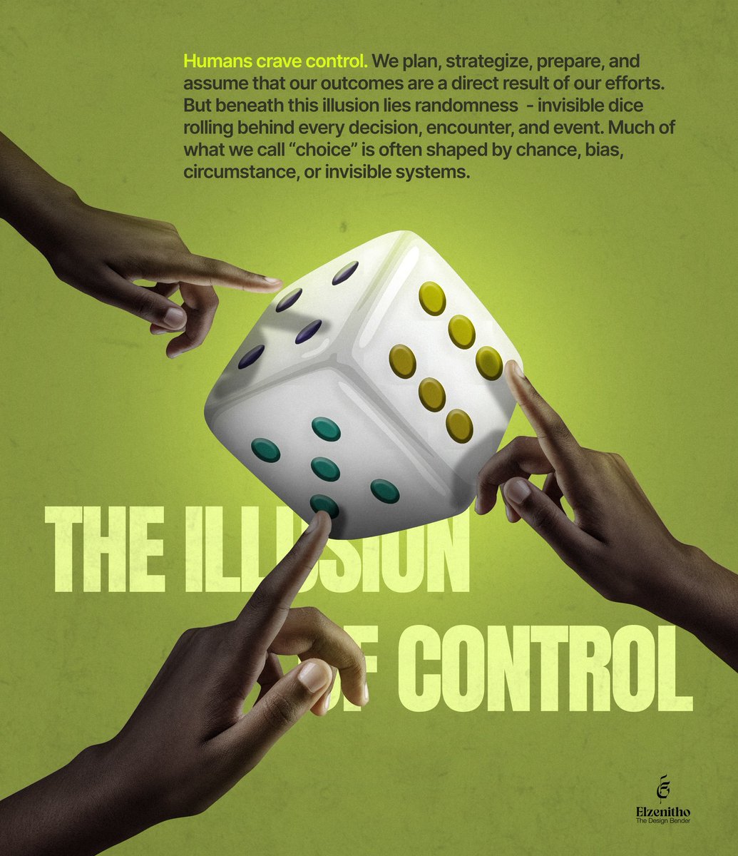 TheElzenitho's tweet image. We Believe We’re in Control, But We’re Often Rolling Dice Without Knowing.

But beneath this illusion lies randomness.

#Elzenitho #Tarius5daysChallenge  #designbender #rollthedice