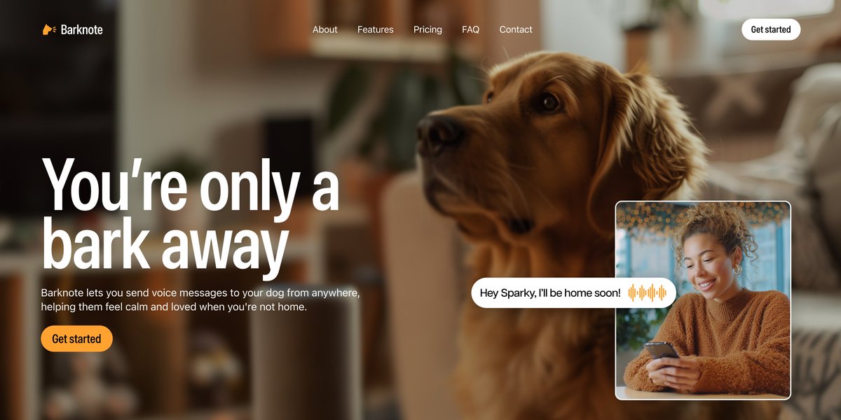 A hero design exploration for a pet voice messaging app 🐶