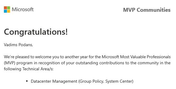 I'm still alive! 17th (sic!) consequent Microsoft MVP award! And yes, I'm really this old. #MVPBuzz <a href="/MVPAward/">Microsoft MVP Communities</a>