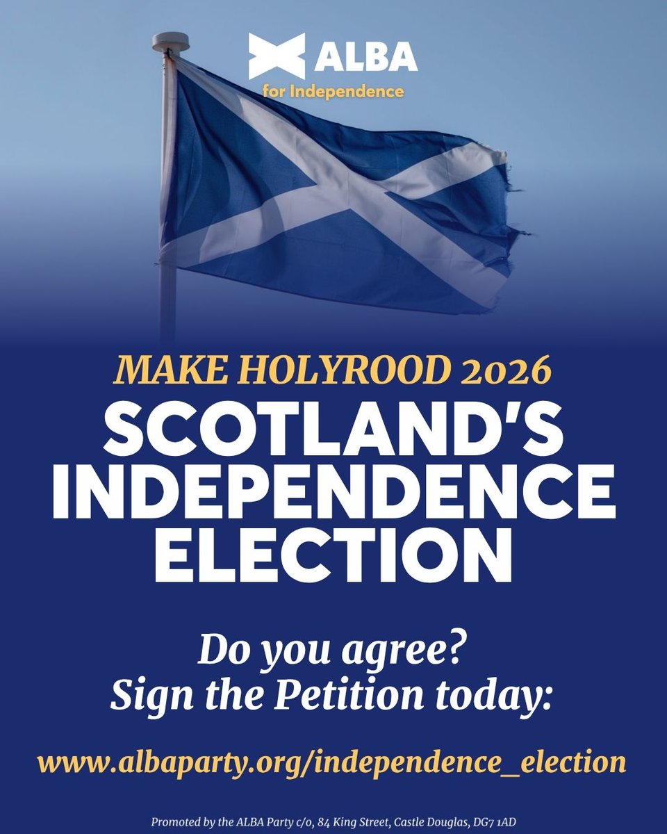 AlbaParty's tweet photo. 🏴󠁧󠁢󠁳󠁣󠁴󠁿 Holyrood 2026 must the Independence Election. Scotland needs a clear mandate and a clear message.

✍️ Sign the petition today and be part of the movement for real change.

🔗 https://t.co/CXCpstmFIq https://t.co/bfUqsJWG0m
