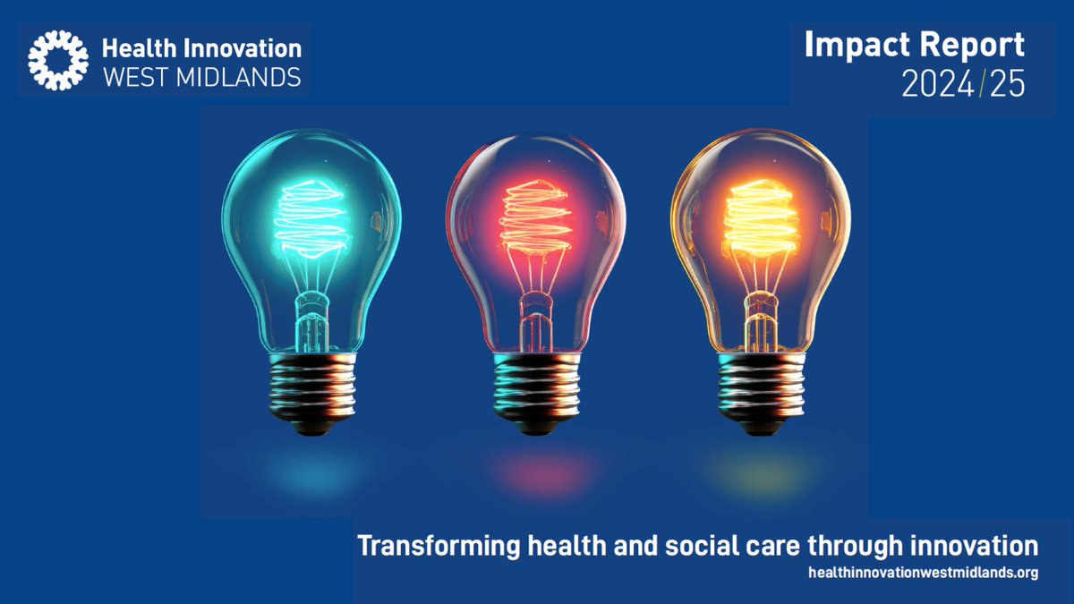 HealthInnovWM's tweet image. Our 2024/25 Impact Report highlights HIWM’s pivotal role in accelerating the adoption of evidence-based innovations that have improved patient outcomes, enhanced NHS productivity & contributed to economic growth across the West Midlands.
Read the report: healthinnovationwestmidlands.org/impact-report-…