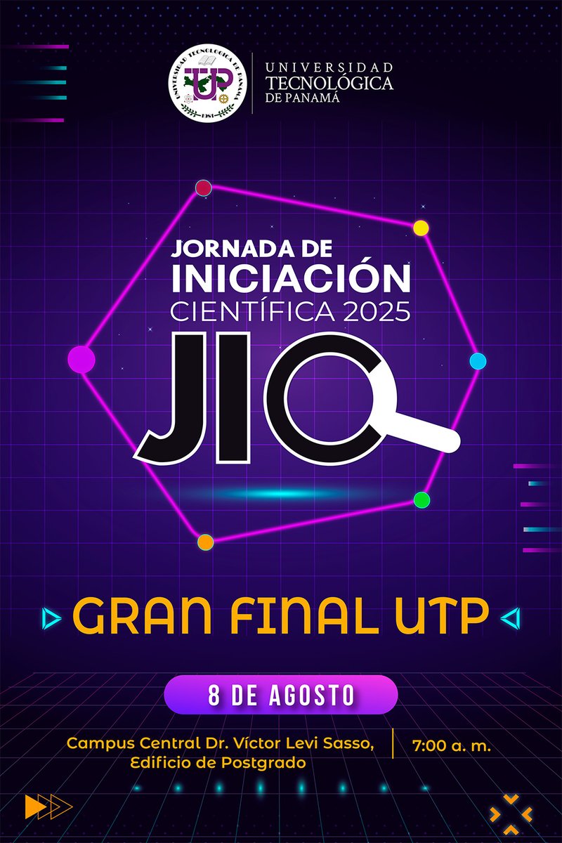 UTPInvestigación (@utpinvestiga) on Twitter photo Te invitamos a ser parte de la Gran Final de la Jornada de Iniciación Científica (JIC) UTP 2025, donde estudiantes de la <a href="/utppanama/">UTP Panamá</a> presentarán los proyectos seleccionados previamente en la JIC de las Unidades Académicas (JIC UA)
!Los esperamos! Te invitamos a ser parte de la Gran Final de la Jornada de Iniciación Científica (JIC) UTP 2025, donde estudiantes de la <a href="/utppanama/">UTP Panamá</a> presentarán los proyectos seleccionados previamente en la JIC de las Unidades Académicas (JIC UA)
!Los esperamos!
