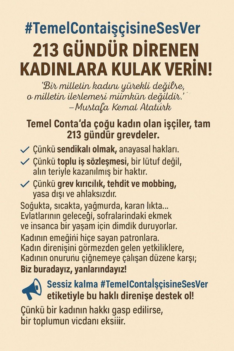#TemelContaİşçisineSesVer