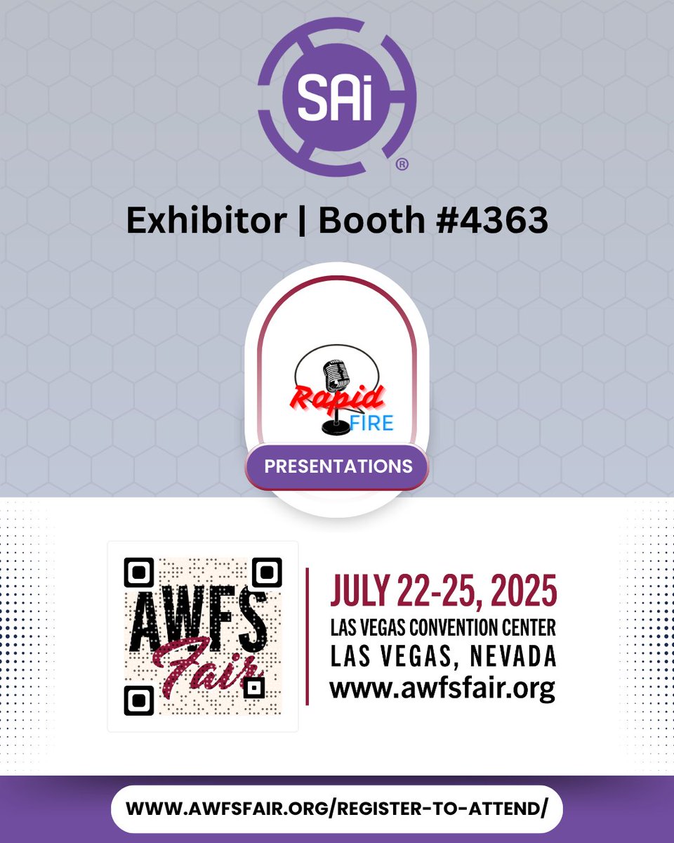🚨 SAi is exhibiting at #AWFSFair in Las Vegas July 22–25!
📍 Visit Booth #4363 for live EnRoute demos &amp; real CNC applications
⚡️ Don’t miss our Rapid Fire talk on maximizing your CNC workflow
🎟️ Register FREE: tinyurl.com/sai-awfs2024

#CNC #Woodworking #EnRoute