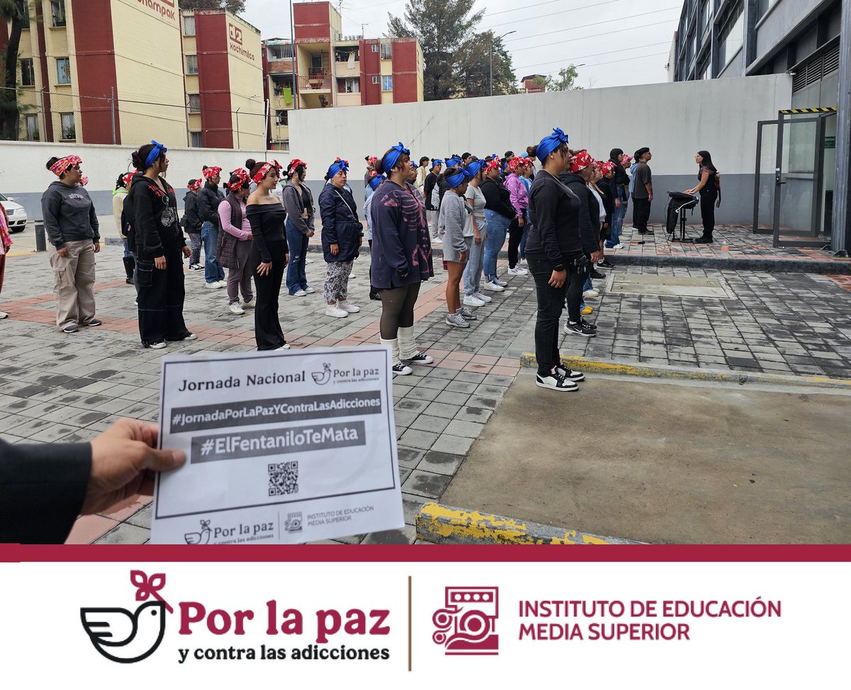 En el IEMS Iztapalapa V, a través de expresiones artísticas, los jóvenes reafirmaron su compromiso con entornos escolares libres de violencia y consumo de sustancias como parte de Jornada Nacional por la Paz y contra las Adicciones

#AléjateDeLasDrogas #elfentanilotemata