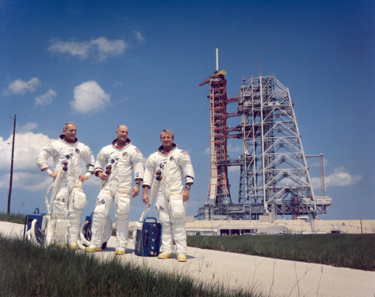 NASAhistory's tweet image. 50 years ago, the three NASA astronauts preparing to fly on the Apollo-Soyuz Test Project—Deke Slayton, Tom Stafford, and Vance Brand—were gearing up for their launch. During their three-week preflight quarantine, they continued simulations, training, and other preparations.