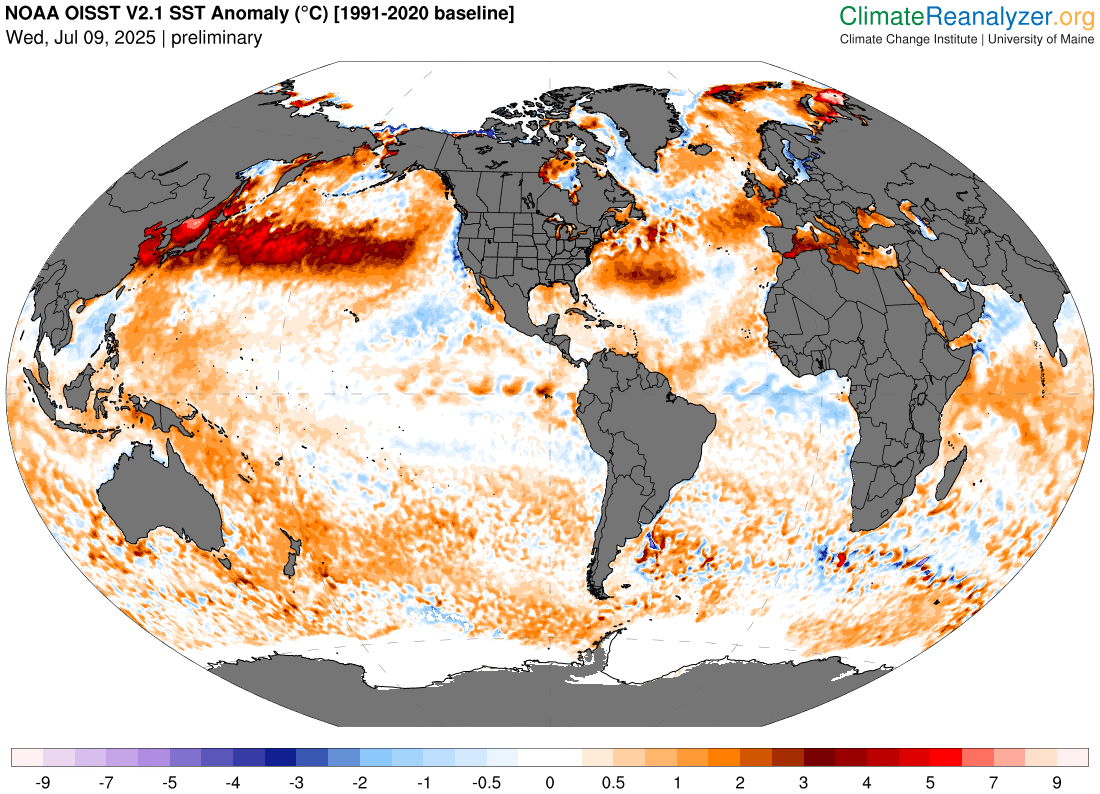 The Northern Hemisphere mid-latitudes are now in a permanent El Niño like state, as Makiko accurately called it.

Regional anomalies change over time because of natural variability, but the trend will not go down much ever again.

We'd better adapt as fast as possible