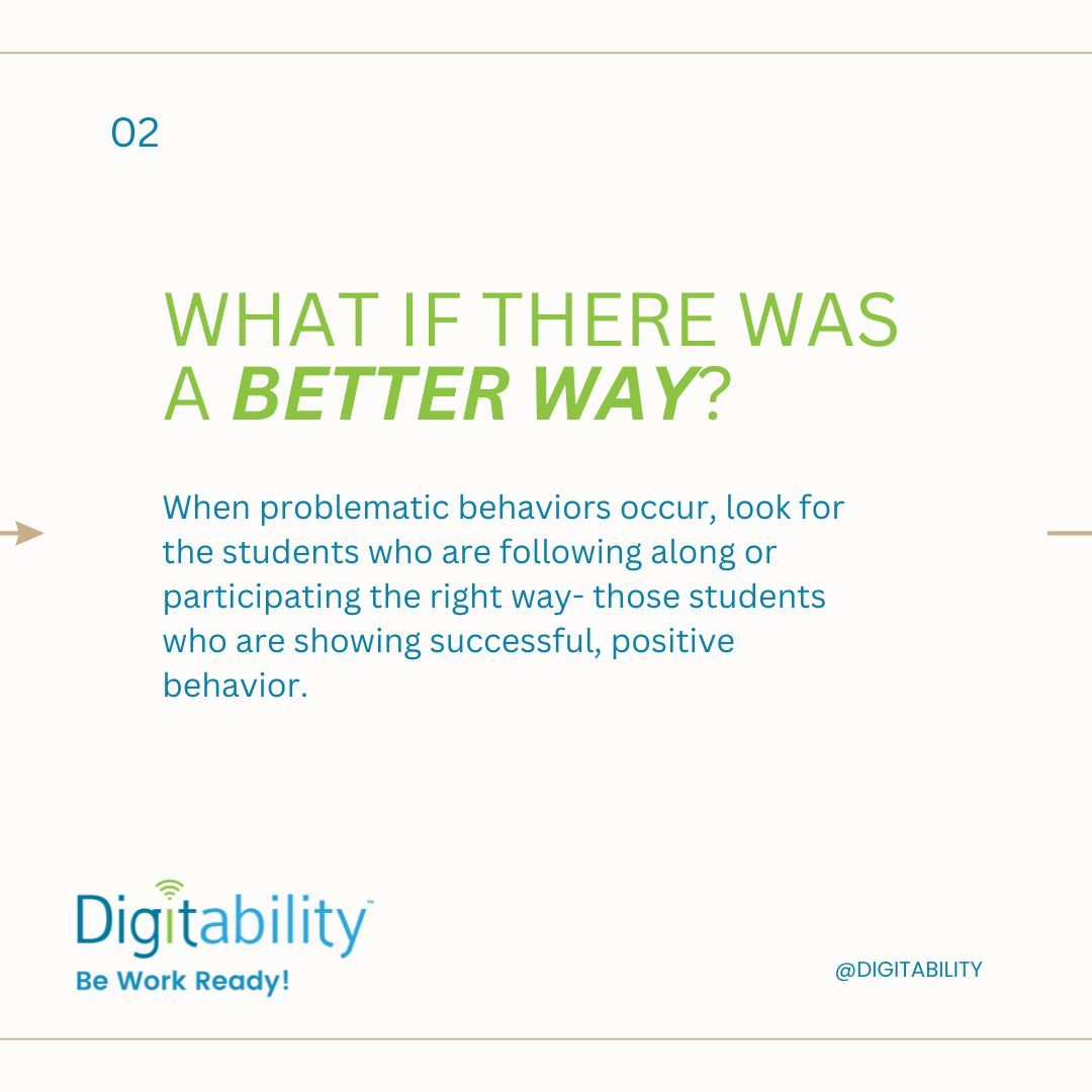 Want more positive student behavior? Narrate it! ✨

Positive narration is a game-changer in the classroom. Instead of focusing on what isn’t happening, highlight what IS! 

Ready to build a more supportive classroom culture?
Head to digitability.com/positive-narra… to learn more