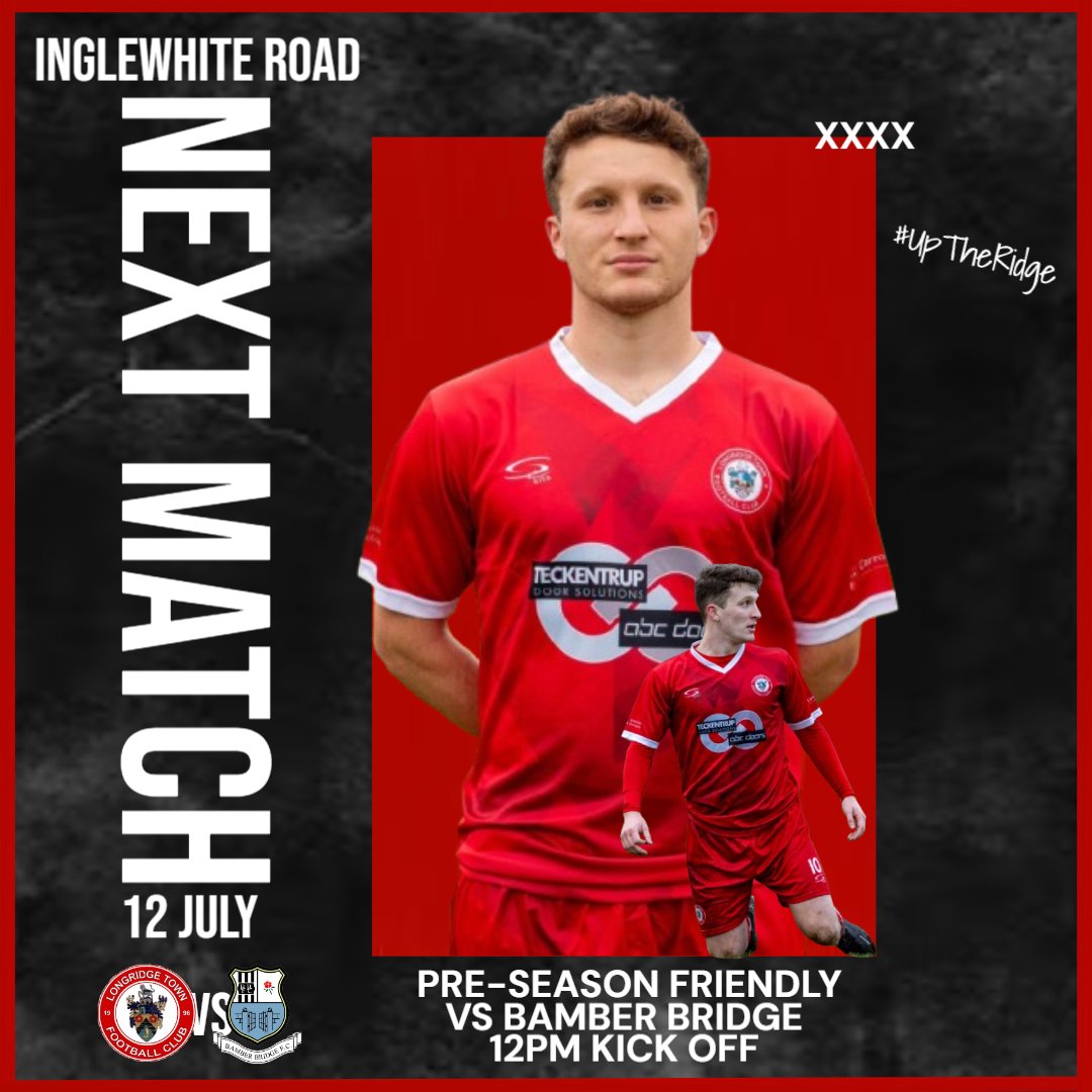 𝗡𝗘𝗫𝗧 𝗨𝗣 🏡

<a href="/BamberBridgeFC/">Bamber Bridge FC</a> make the trip at the weekend in the sweltering Longridge heat 😎

#UpTheRidge