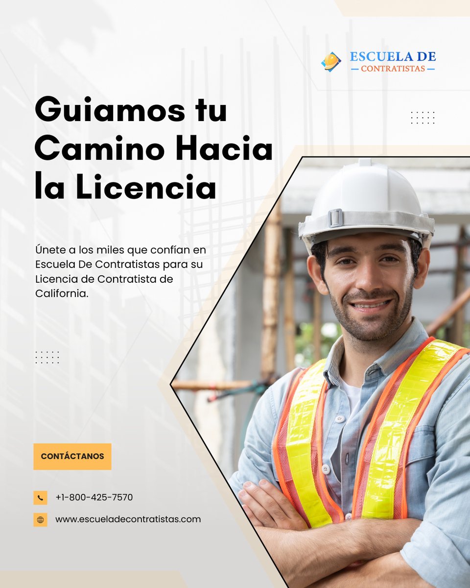 EsdeContratista's tweet photo. Guía definitiva para tu Licencia de Contratista de California!

Visita nuestra página web: https://t.co/iTM8st69GE

#LicenciaDeContratista #California #EscuelaDeContratistas #ContratistaDeCalifornia #Construcción #LicenciaDeOficio #Negocios https://t.co/PYt5C5UiOV