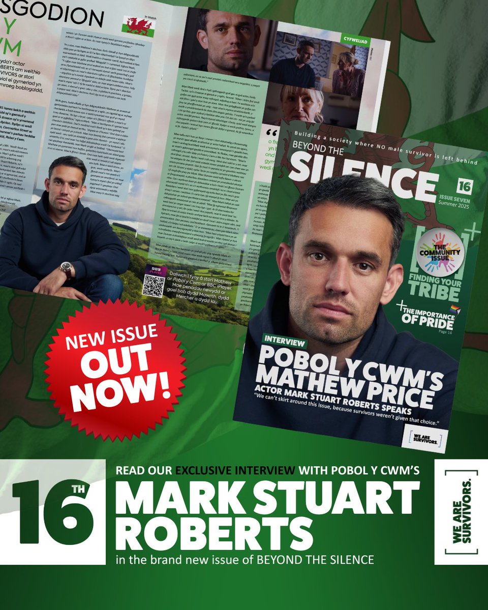 We Are Survivors. (@thisissurvivors) on Twitter photo We’re so proud to have worked with <a href="/pobolycwm/">Pobol y Cwm</a> and actor Mark Stuart Roberts who we’re really excited to announce is joining the likes of James Sutton, Richard Gadd and Cheddar Gorgeous as our newest Ambassador. This is just the beginning of his journey.
Download the new issue of We’re so proud to have worked with <a href="/pobolycwm/">Pobol y Cwm</a> and actor Mark Stuart Roberts who we’re really excited to announce is joining the likes of James Sutton, Richard Gadd and Cheddar Gorgeous as our newest Ambassador. This is just the beginning of his journey.
Download the new issue of