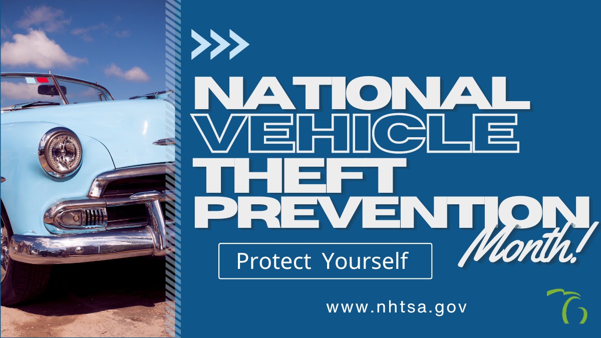MIDIFS's tweet image. July is National Vehicle Theft Prevention Month! Your insurance provider can help you get coverage in case of auto theft but get ahead by taking preventative measures to protect yourself today! Go to nhtsa.gov/road-safety/ve… for more information.