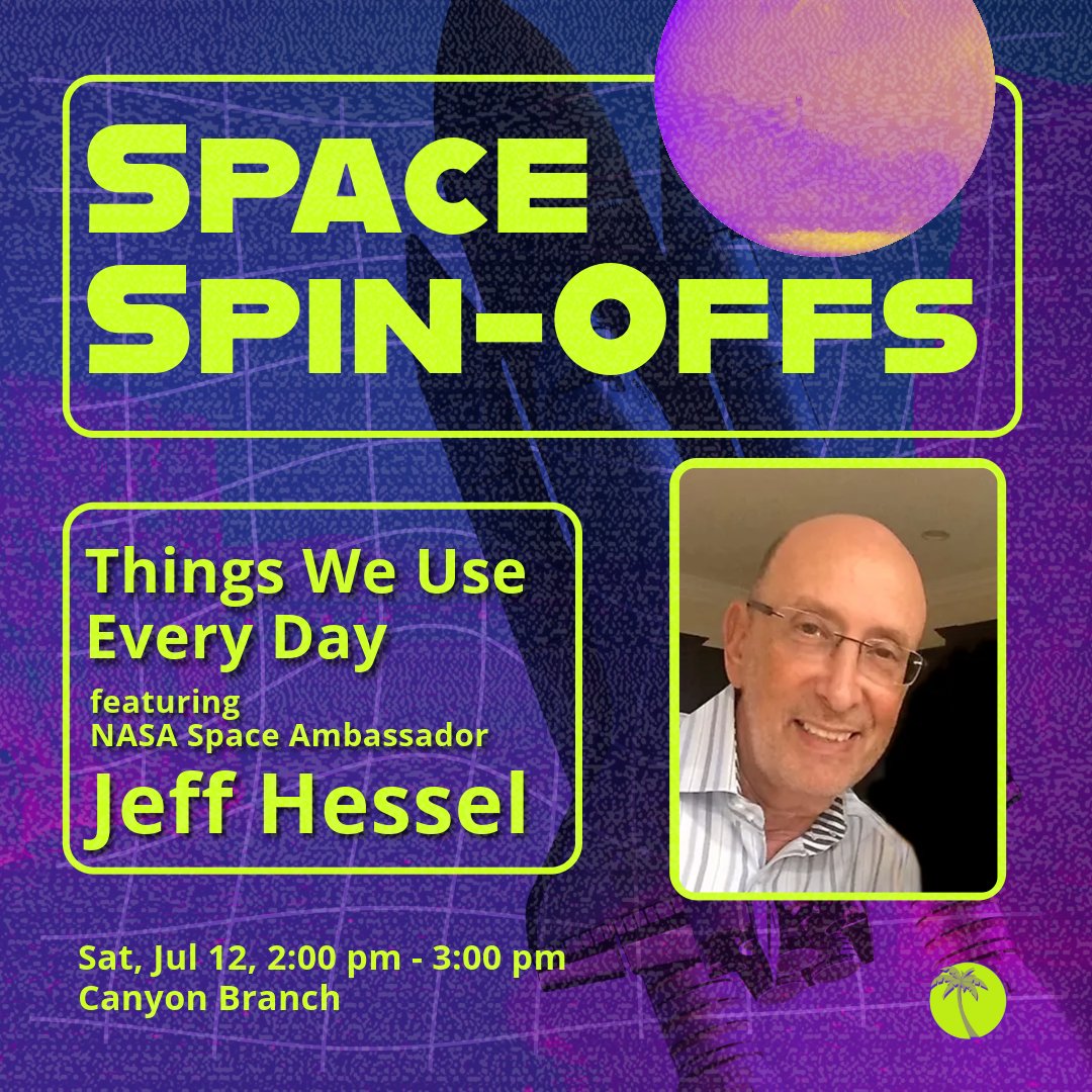 pbclibrary's tweet image. Did you know that you use space technology every day? NASA Space Ambassador Jeff Hessel will tell you all about it! Find out how science and tech innovations for our space program affect the things you use all the time.
#PBCLibrary #Library #NASA #Space #PalmBeach #STEM #STEAM