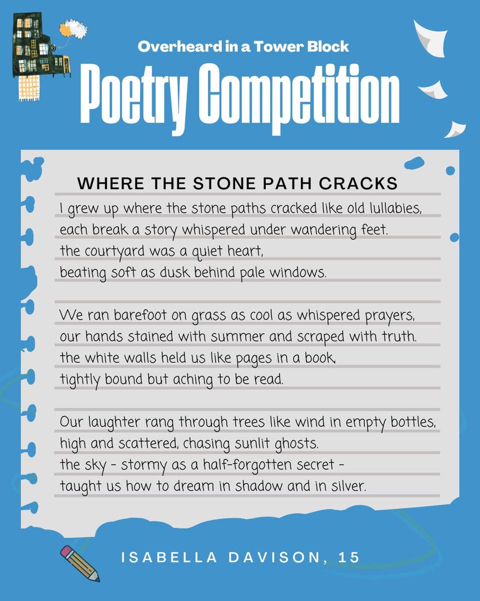 🥇Winner Announcement!

We're thrilled to announce that Isabella Davison is the winner of our Poetry Competition with her beautiful piece, 'Where the Stone Path Cracks'✨

A huge thank you to everyone who entered - we were blown away by the talent and heart in every submission 💛