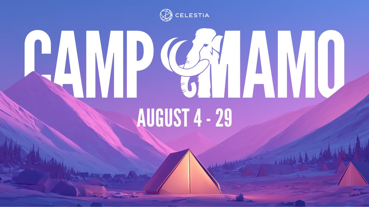 The path to Mammothon 2 starts with Camp Mamo ⛺

The first hands-on builder bootcamp for the Celestia ecosystem.

Register now: campmamo.encode.club