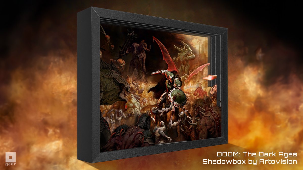 BethesdaGear's tweet image. Dive into the depths of Hell with the stunning #DOOM: The Dark Ages Shadowbox by @Artovision3D ! Limited edition of only 500 worldwide.
gear.bethesda.net/products/doom-…