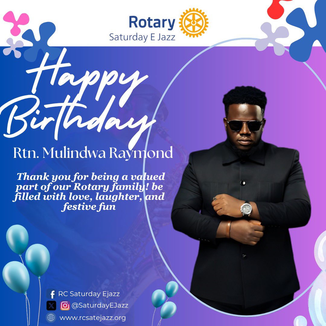 ๐๐๐ญ๐ฎ๐ซ๐๐๐ฒ ๐ ๐๐๐ณ๐ณ Rotary Club (@saturday_e_jazz) on Twitter photo ๐ Happy Birthday Rtn. <a href="/BlackRaymie/">BLACK SPARTAN</a>!
Your energy, service & spirit light up our Rotary family. Wishing you joy, success & unforgettable vibes today and always! ๐๐
#SaturdayEJazz #PeopleOfAction #RotaryCelebrates #D9213RotaryCares ๐ Happy Birthday Rtn. <a href="/BlackRaymie/">BLACK SPARTAN</a>!
Your energy, service & spirit light up our Rotary family. Wishing you joy, success & unforgettable vibes today and always! ๐๐
#SaturdayEJazz #PeopleOfAction #RotaryCelebrates #D9213RotaryCares