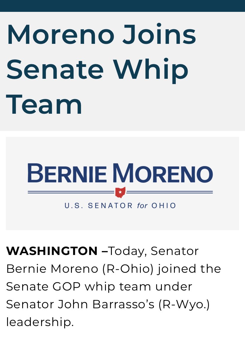 SenThomTillis's tweet image. Senator @berniemoreno brings a lot of passion and energy to the GOP Conference and he has hit the ground running. He is a great addition to the whip team.