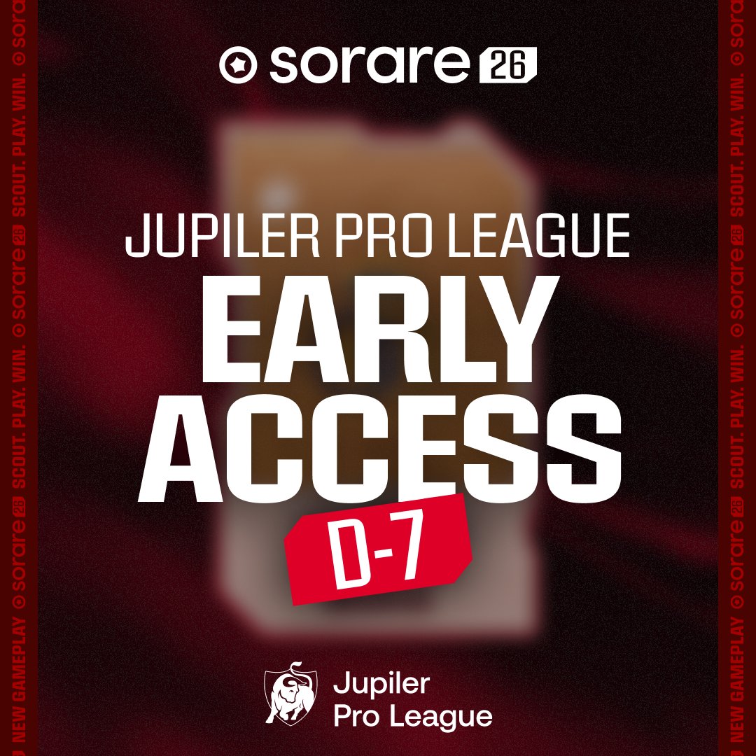 🇧🇪 JUPILER PRO LEAGUE EARLY ACCESS D-7 🇧🇪

Who's ready to jump into #Sorare26 ? 👀