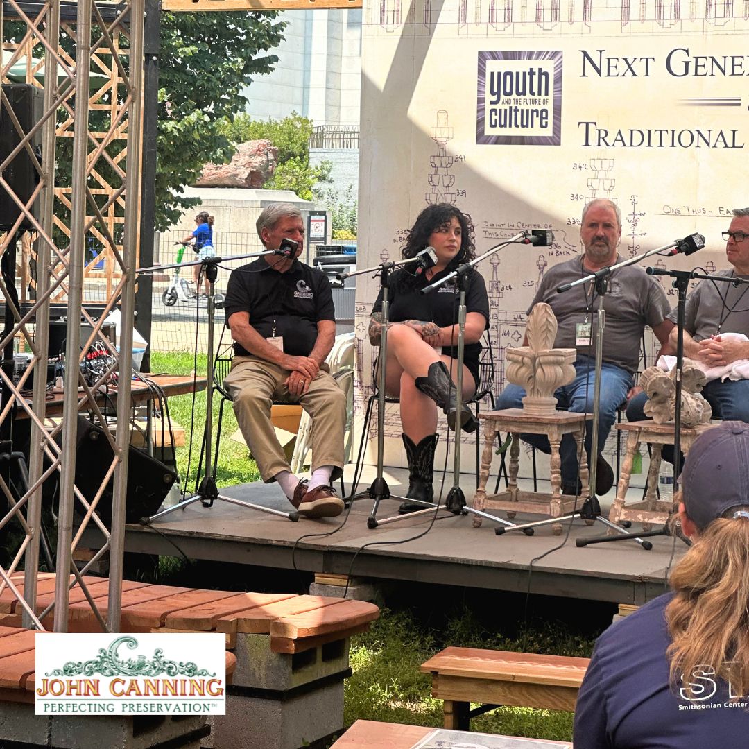 JohnCanningCo's tweet image. Thank you to @SmithsonianFolk for hosting the #2025Folklife Festival and to those who visited our booth! Featured are pictures from our Shop Talks and demonstrations of some of our decorative painting skills, specifically for part of the #gilding and #woodgraining process.