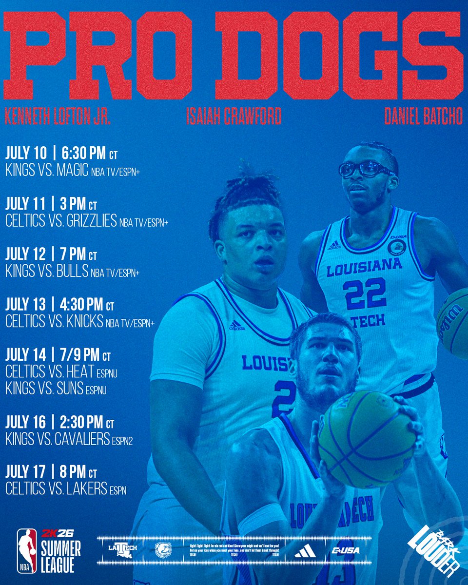 A full week of #ProDogs coming up 

Boston Celtics ➡️ Kenneth Lofton Jr.
Sacrament Kings ➡️ Isaiah Crawford, Daniel Batcho