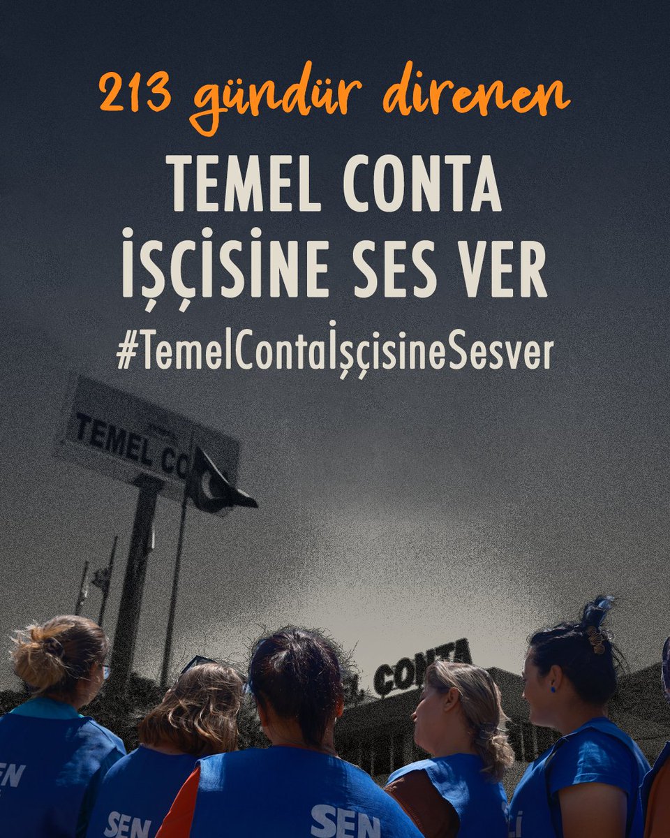 temelcontagrev's tweet photo. 🛑 213 GÜNDÜR GREVDEYİZ!
Çünkü hakkımızı istiyoruz, emeğimizi çalan patrona karşı susmuyoruz!
👷 Biz Temel Conta işçileri olarak alın terimiz, onurumuz ve geleceğimiz için direniyoruz.
🗣️ #TemelContaİşçisineSesVer
💪 Onurumuz için, çocuklarımız için, yarınlarımız için buradayız! https://t.co/Y46BtL9bsn