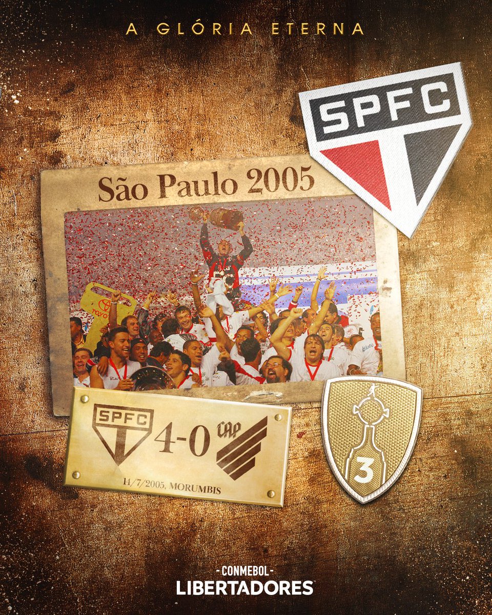 CONMEBOL Libertadores (@libertadoresbr) on Twitter photo 🇾🇪 2⃣0⃣ anos do Tri! O dia em que o <a href="/SaoPauloFC/">São Paulo FC</a> tornou-se o primeiro brasileiro tricampeão da CONMEBOL #Libertadores.
⭐️⭐️⭐️ #GloriaEterna 🇾🇪 2⃣0⃣ anos do Tri! O dia em que o <a href="/SaoPauloFC/">São Paulo FC</a> tornou-se o primeiro brasileiro tricampeão da CONMEBOL #Libertadores.
⭐️⭐️⭐️ #GloriaEterna